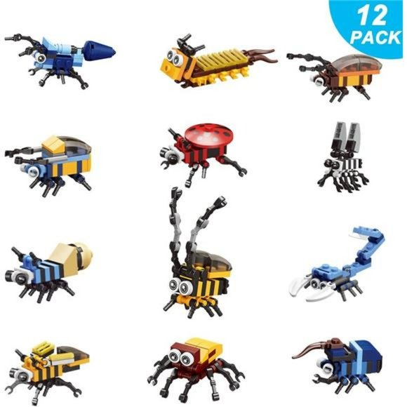 12 Pcs Prefilled Easter Eggs with Insect Animal Building Blocks for Kids Boys - Picture 5 of 6